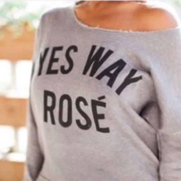 Karma Nation Tops - Yes Way Rose graphic pullover sweatshirt gray XS